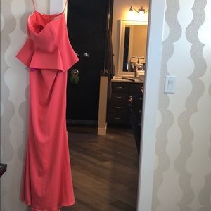 Peplum top Badgley Mischka gown